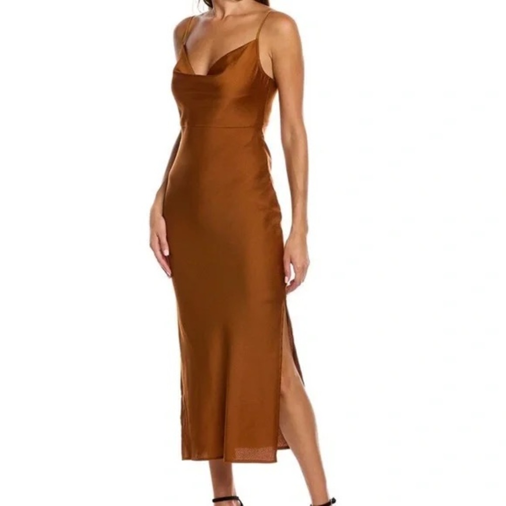 TAYLOR Satin‎ Midi Slip Dress